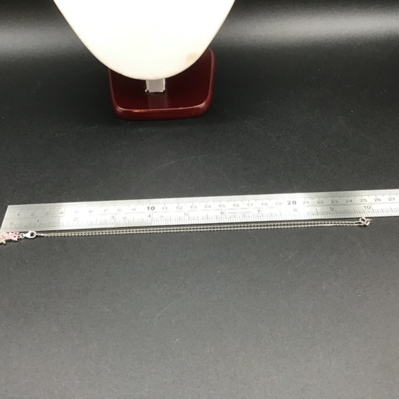 925 Sterling Silver Necklace Cat Pendant for Women/Girl Pink And Gray Crystals - Picture 6 of 7